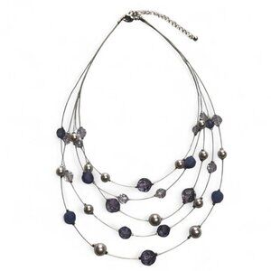 Vtg Beaded Wire Necklace